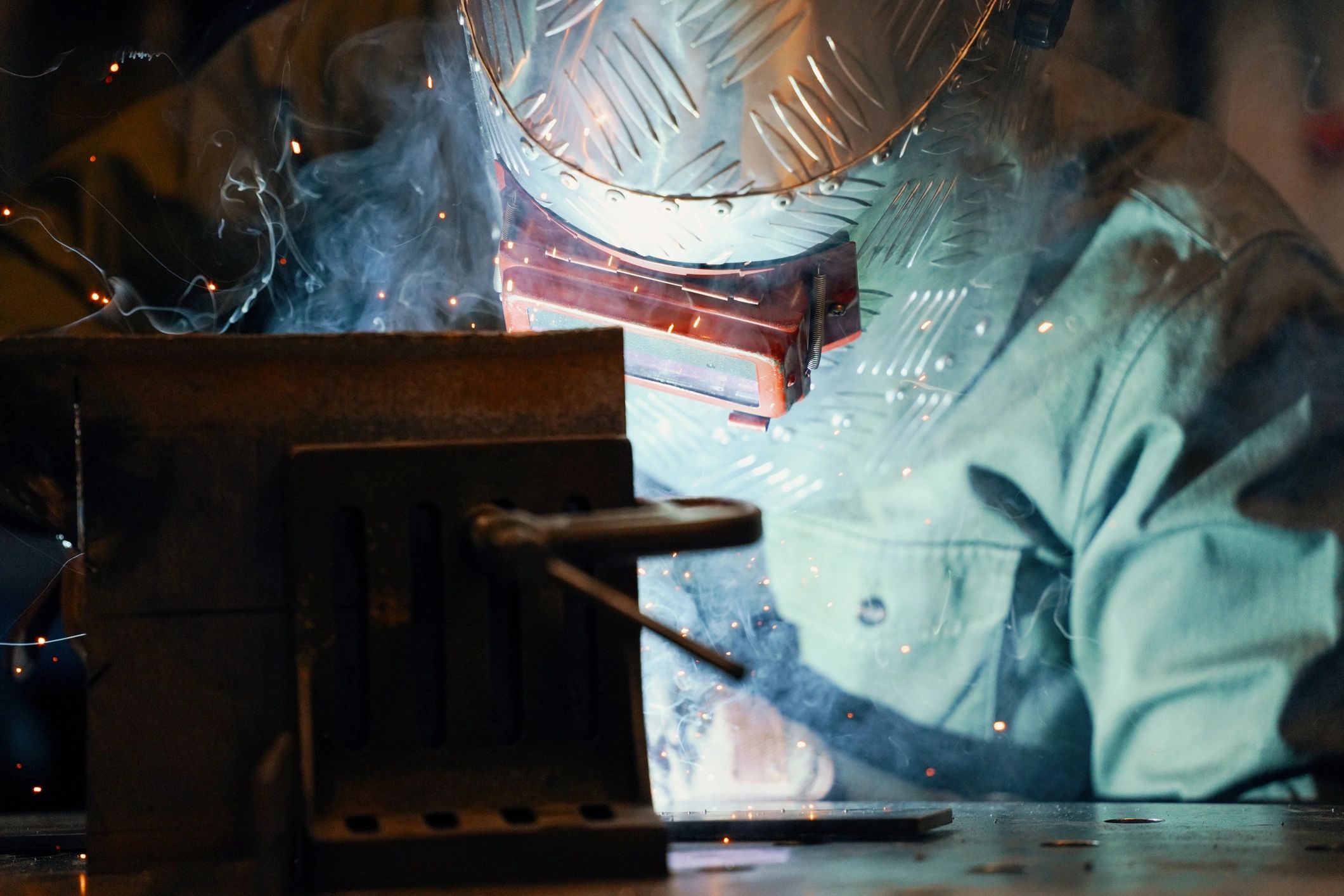 Welder in a fabrication shop